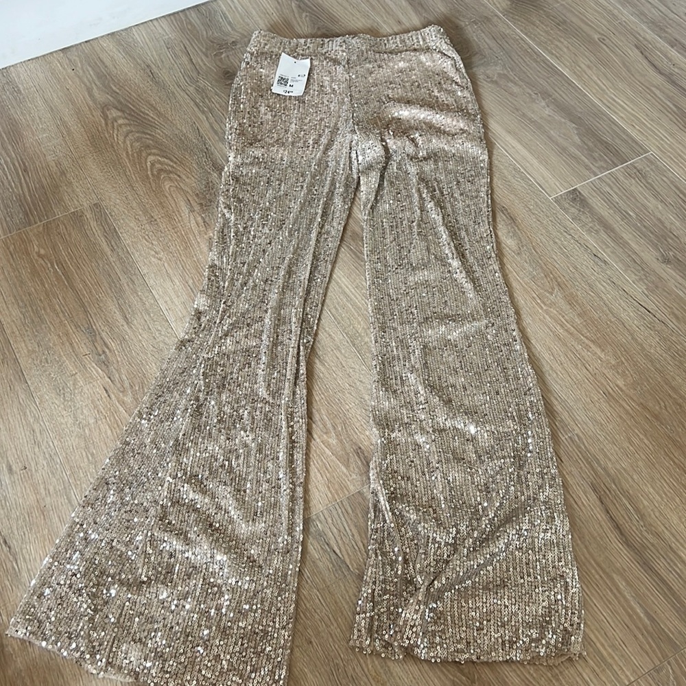 Forever 21 sequin champagne pants